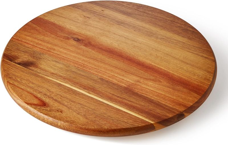 Photo 1 of Acacia Wood Lazy Susan, Wood Turntable Tray Cabinet Organizer,14"