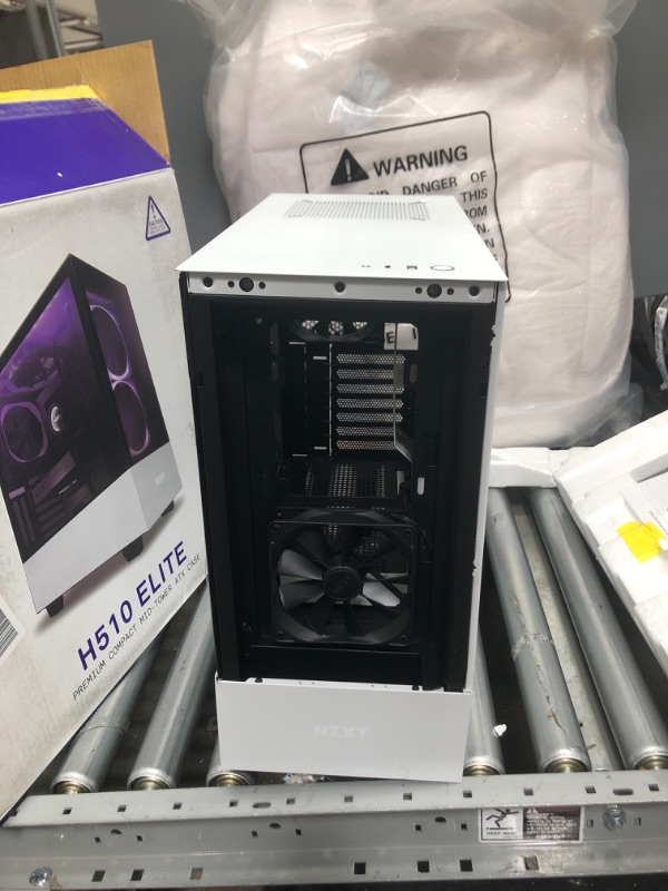 Photo 1 of **INCOMPLETE**
NZXT H510 Elite - Premium Mid-Tower ATX Case PC Gaming Case - Dual-Tempered Glass Panel - Front I/O USB Type-C Port - Vertical GPU Mount - Integrated RGB Lighting - Water-Cooling Ready - White/Black
