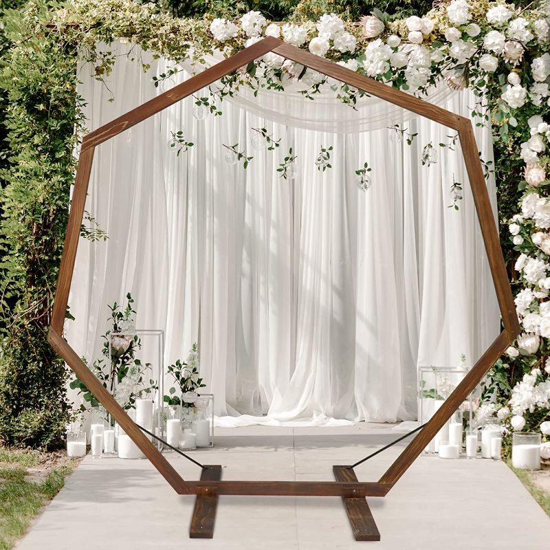 Photo 1 of **INCOMPLETE**
Wedding Arch 7.2FT, Heptagonal Wood Arch for Wedding Ceremony, Wedding Arbor Backdrop Stand for Garden Wedding, Parties, Indoor, Outdoor, Wooden Wedding Arch Rustic Farmhouse Theme
