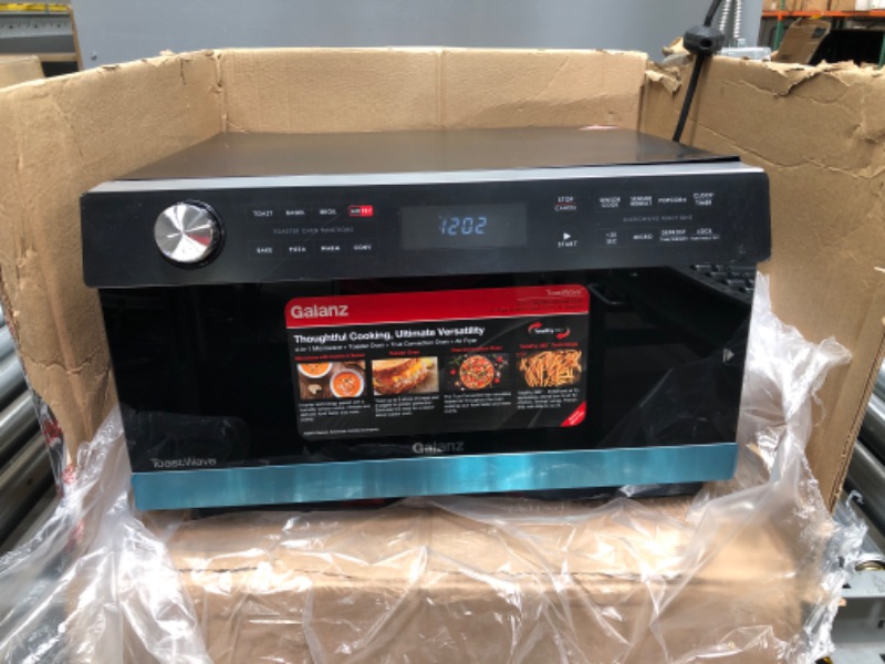 Photo 2 of Galanz GTWHG12S1SA10 4-in-1 ToastWave with TotalFry 360, Convection, Microwave, Toaster Oven, Air Fryer, 1000W,1.2 Cu.Ft, LCD Display, Cook, Sensor Reheat, Stainless Steel
