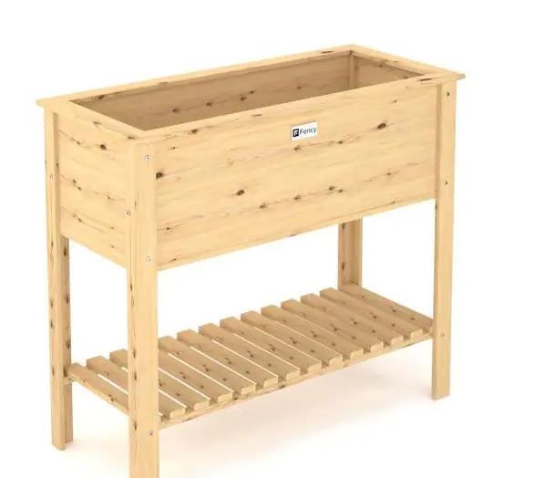 Photo 1 of 36 in. x 16 in. x 32 in. Nature Wooden Elevated Planter Box