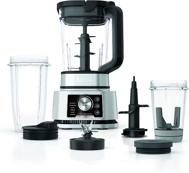 Photo 1 of ***PARTS ONLY*** Ninja SS351 Foodi Power Blender & Processor System 1400 WP Smoothie Bowl Maker & Nutrient Extractor* 6 Functions for Bowls, Spreads, Dough & More, smartTORQUE, 72-oz.** Pitcher & To-Go Cups, Silver
