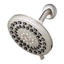 Photo 1 of 6-Spray Patterns 7 in. Drencher Wall Mount Adjustable Fixed Shower Head in Brushed Nickel
