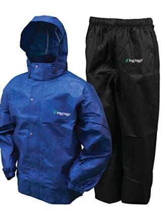 Photo 1 of FROGG TOGGS Men's Classic All-Sport Waterproof Breathable Rain Suit Navy/Black XXL