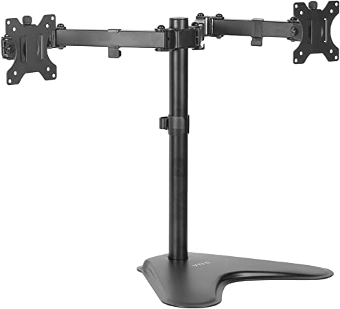 Photo 1 of VIVO Dual 13 to 30 inch Monitor Free-Standing Mount, Fully Adjustable Desk Stand, Holds 2 Flat or Curved Display Screens, STAND-V102F
