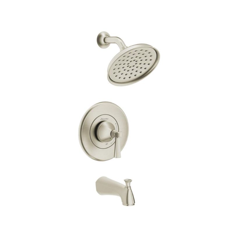 Photo 1 of American Standard Rumson Single-Handle 1-Spray Tub and Shower Faucet with 1.8 GPM in Brushed Nickel Valve Included
