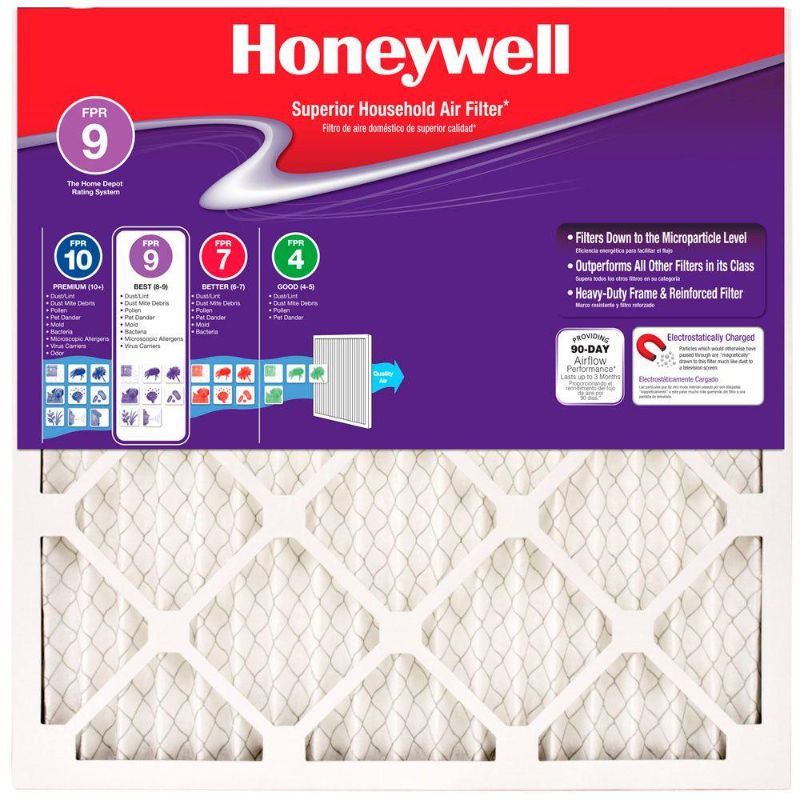 Photo 1 of 2-Honeywell 14 X 14 X 1 Superior Allergen Pleated MERV 11 - FPR 9 Air Filter
