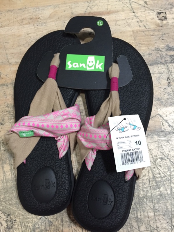 Photo 2 of Sanuk Women's Sandals ABBOT - Abbot Kinney Tan & Neon Pink Yoga Sling 2 Sandal - Women (SIZE 10)
