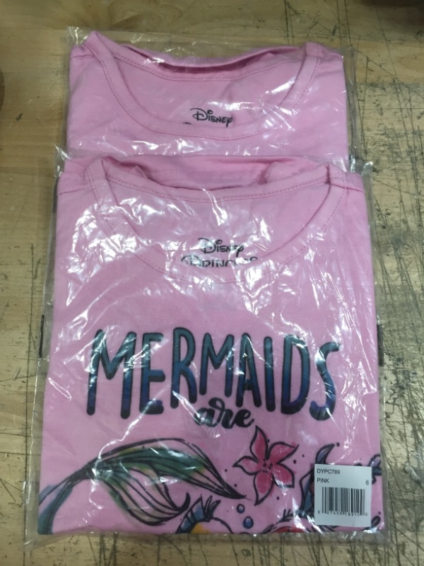 Photo 1 of Disney Ariel Girl's Mermaids are Real Pullover Summer Blouse Tee Shirt (SIZE 6) (2 PACK)
