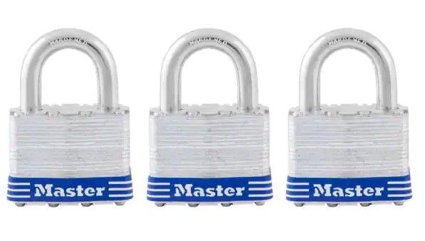 Photo 1 of 
Master Lock
Outdoor Padlock with Key, 1-9/16 in. Wide, 3 Pack