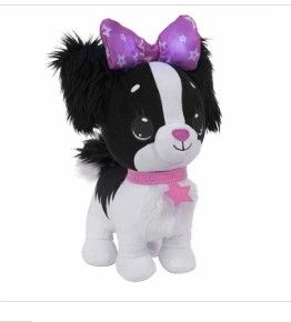 Photo 1 of Wish Me Puppy with Black Fur Purple Bow & Collar
