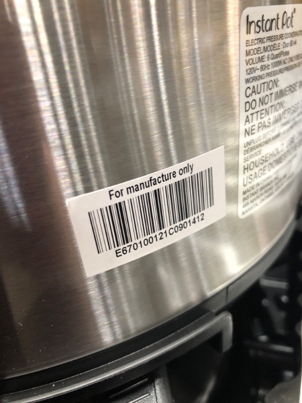 Photo 4 of *DENT ON SIDE* Instant Pot 6-Quart Duo Electric Pressure Cooker 7-in-1 Yogurt Maker Food Steamer Slow Cooker Rice Cooker & More

