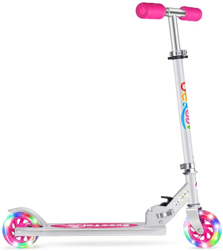 Photo 1 of Beleev V1 Scooters for Kids 2 Wheel Folding Kick Scooter for Girls Boys, 3 Adjustable Height, Light Up Wheels for Children 3 to 14 Years Old
