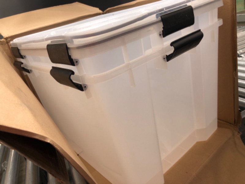 Photo 1 of **SET OF 2* MINOR DAMAGE* IRIS USA UCB-LDD WEATHERTIGHT Storage Box, 74 qt, Clear
