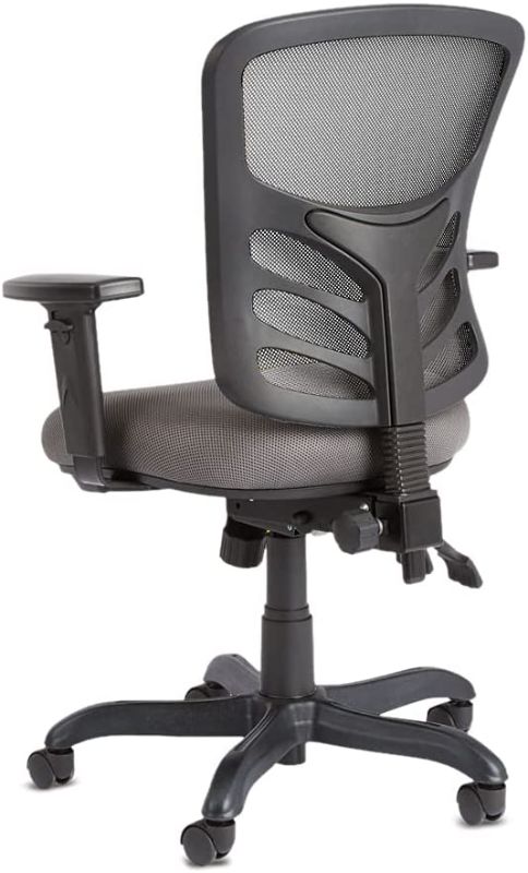 Photo 1 of AmazonCommercial Ergonomic Mid-Back Mesh Desk/Computer Chair with Adjustable Seat, Armrests, and Lumbar Support - Grey
