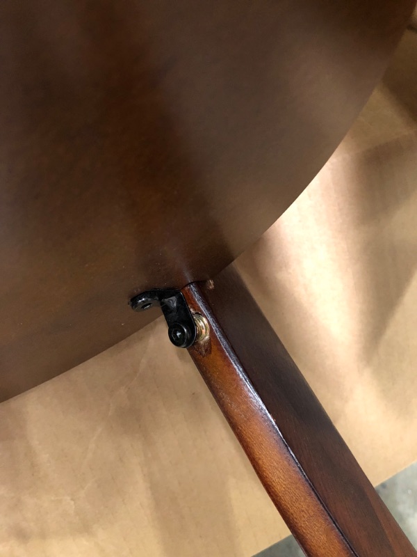 Photo 2 of **DAMAGED** Classic Accents Schaffer 20 in. Mahogany 24 in. Round Wood End Table with Drawer and Shelf
