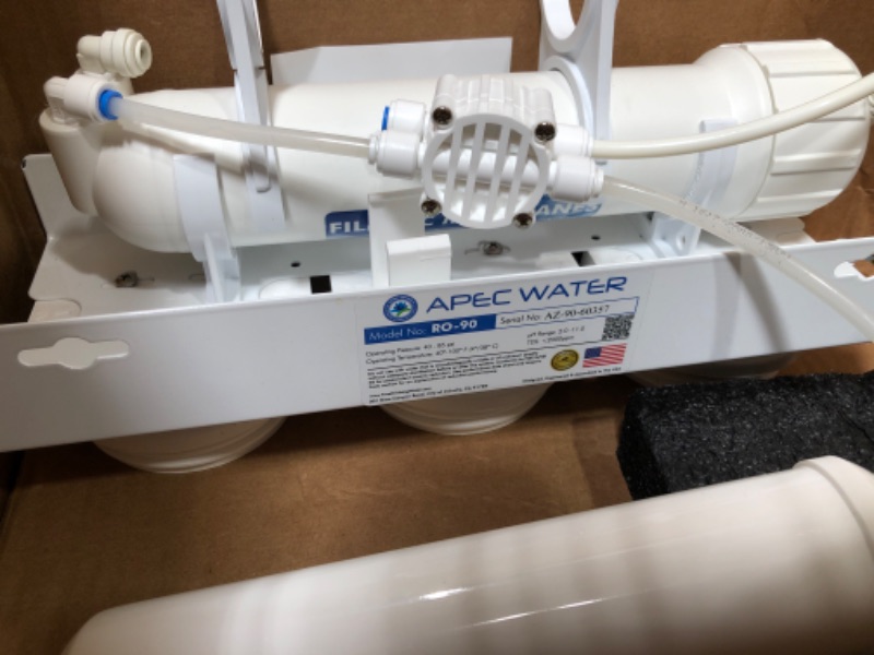 Photo 6 of **MISSING PARTS** APEC Water Systems ROES-50 Essence Series Top Tier 5-Stage Certified Ultra Safe Reverse Osmosis Drinking Water Filter System
