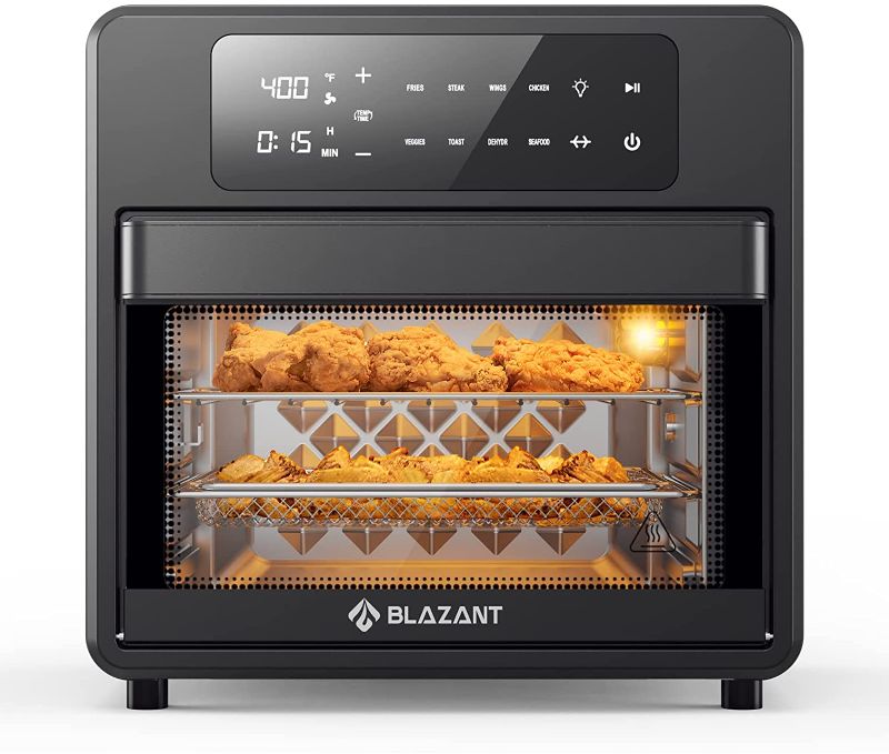 Photo 1 of Toaster Oven Air Fryer Combo, BLAZANT T11 Air Fryer Oven with Shake Reminder, 8-in-1 AirFryer Oven with Rotisserie and Dehydrator, Extra Large Capacity, LED Touch Screen, Cookbook & 7 Accessories
