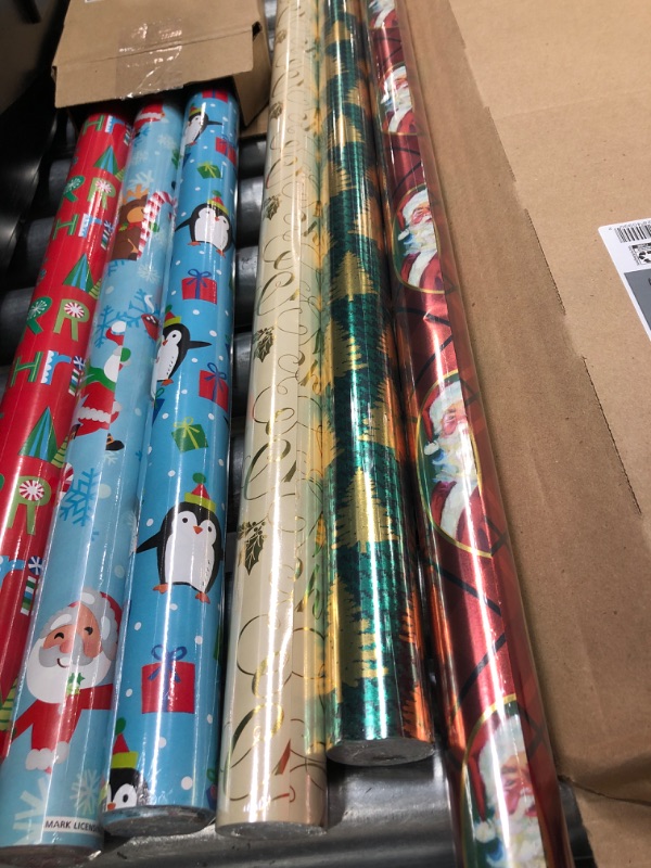 Photo 1 of **Set of 2**  Hallmark Reversible Christmas Wrapping Paper for Kids (6 Rolls: 120 sq. ft. ttl) 
