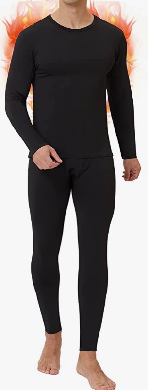 Photo 1 of Large
Thermal Underwear for Men, Ultra Soft Long Johns Fleece Lined Warm Base Layer Top and Bottom Set for Cold Weather