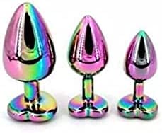 Photo 1 of 3 Pieces Colorful Set Luxury Metal Butt Plug Toys Heart Shaped Anal Sex Toy Kit for Starter beginnner Men Women Couples
