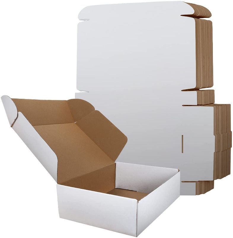 Photo 1 of  12x9x5 inch Shipping Boxes 50 Pack, White Corrugated Cardboard Mailer Boxes, Medium Mailing Boxes for Packaging Small Business 
