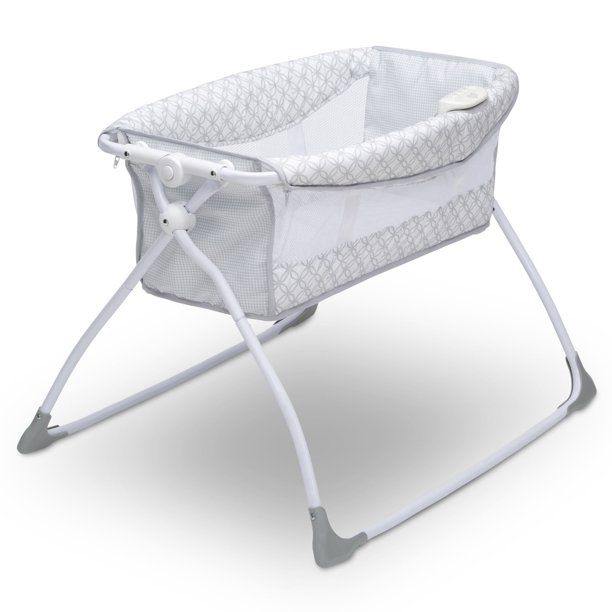 Photo 1 of Delta Children Newborn Soothing Sleeper Bassinet, Grey Infinity
