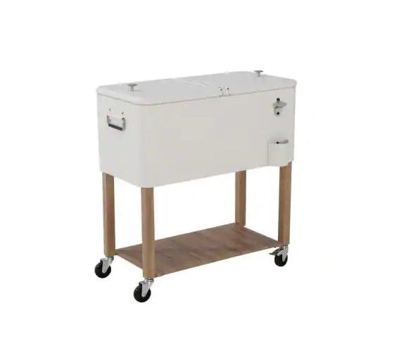 Photo 1 of 
80 Qt. White Cooler with Light Brown Woodgrain