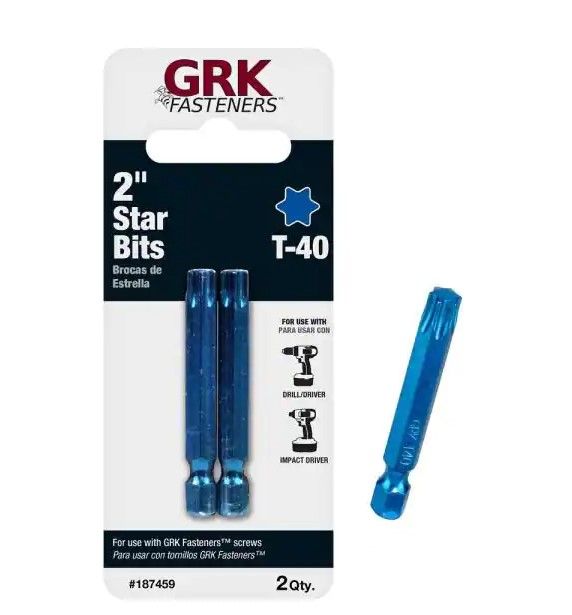 Photo 1 of GRK Fasteners
T-40 2 in. Steel Star Bits (2-Per Pack) BUNDLE OF 12