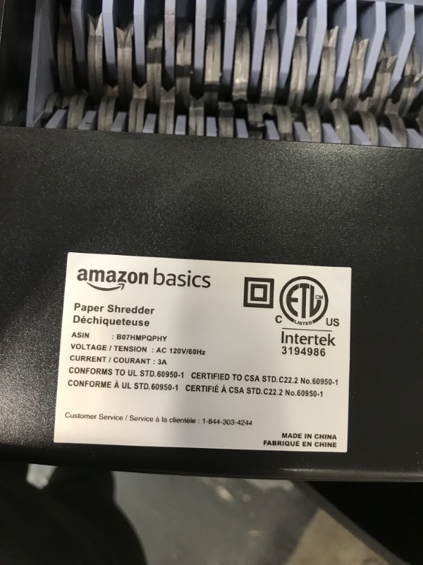 Photo 3 of Amazon Basics 12-Sheet Cross-Cut Paper and Credit Card Home Office Shredder