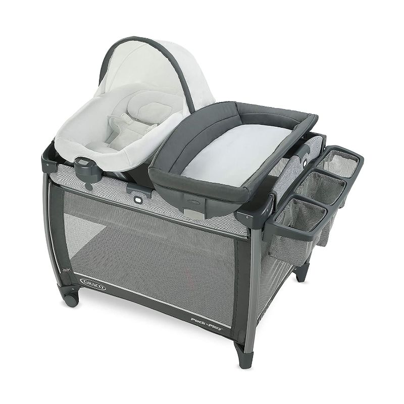 Photo 1 of Graco Pack 'N Play Quick Connect DLX Playard | Includes Portable Seat & Rapid Remove Fabrics for Easy Cleaning, Ellison
