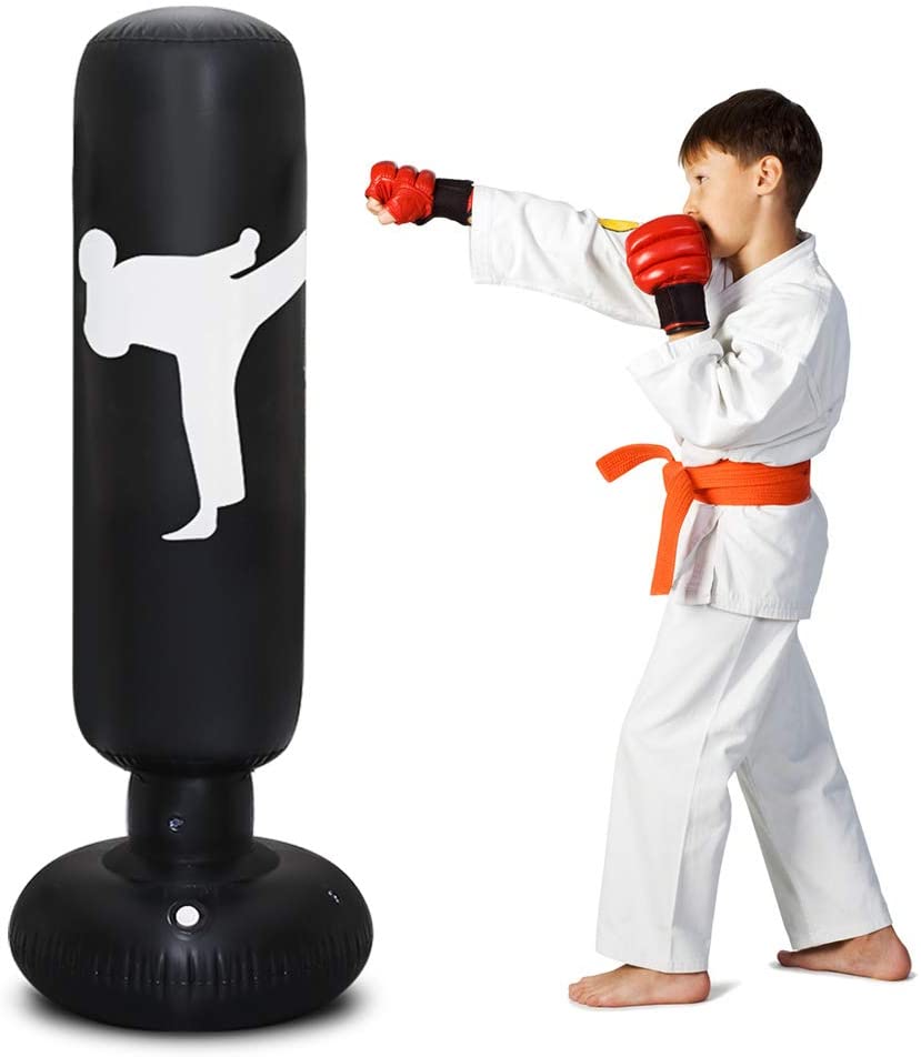 Photo 1 of Punching Bag for Kids,63 Inch Freestanding Bounce Back Inflatable Adults Boxing Bag,Suitable for Kids, Men, Women, Boys, Girls to Practice Karate, Taekwondo,MMA, Fitness Freestanding Boxing Bag
