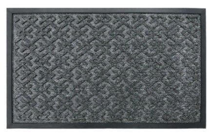 Photo 1 of 4 Pcs of TrafficMaster Charcoal 18 in. x 30 in. Anti-Skid Rubber Backed Polypropylene Door Mat