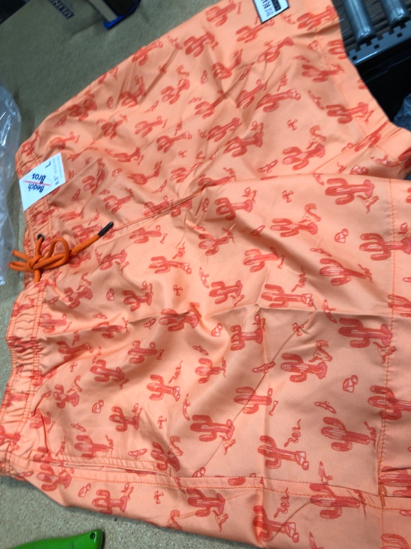 Photo 2 of Beach Bros Orange Swim Shorts- LARGE