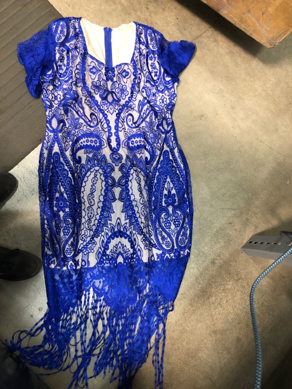 Photo 1 of women vintage lace blue set dress flapper fancy- XXL