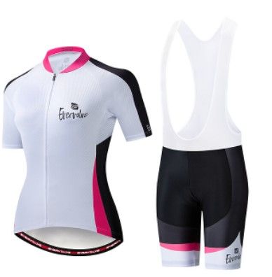 Photo 1 of EVERVOLVE Women's Short Sleeve Cycling Jersey with Bib Shorts Summer - LARGE