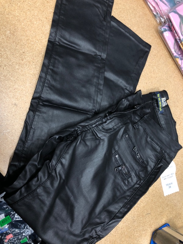 Photo 1 of Black Fake Leather Jeans Size 0 