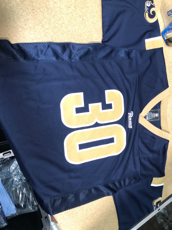 Photo 1 of *SIMILAR TO STOCK PHOTO* - Los Angeles Rams Todd Gurley #30 Navy Blue Home Men's- large in youth
