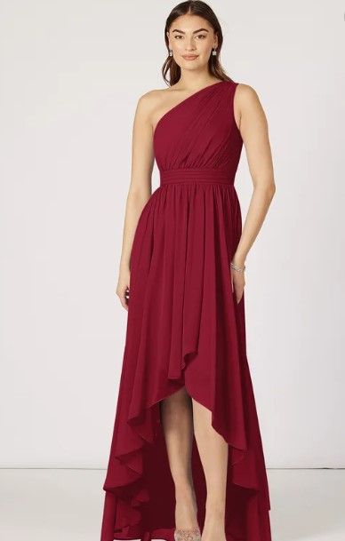 Photo 1 of AZAZIE MATHILDA Red one shoulder dress high and low- size: 4 