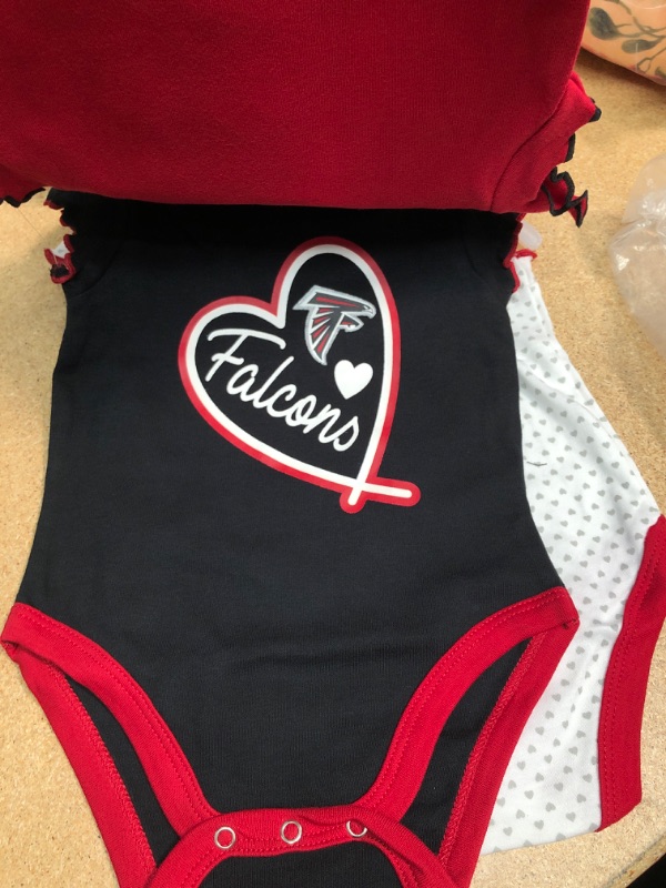 Photo 3 of 3 Piece Creeper Set Falcons for girls- 3-6 months