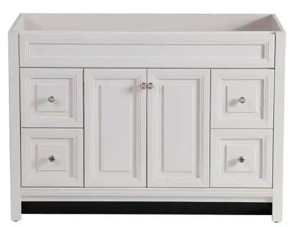 Photo 1 of (2 FRONT DOORS DO NOT SYMETRICALLY OPEN)
Home Decorators Collection Brinkhill 48 in. W x 34 in. H x 22 in. D Bath Vanity Cabinet Only in Cream