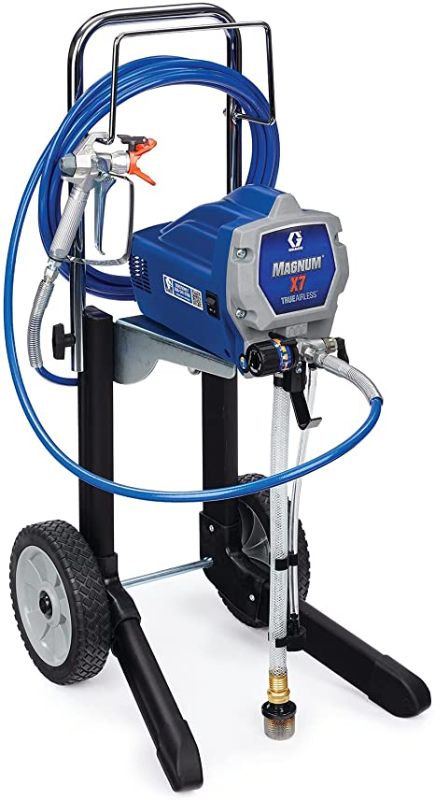 Photo 1 of (BROKEN LEG; MISSING END CAP; DOES NOT STAND STRAIGHT)
Graco Magnum 262805 X7 Cart Airless Paint Sprayer, Gray
