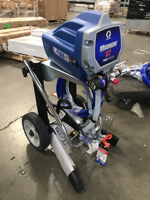 Photo 1 of (BROKEN LEG; MISSING END CAP; DOES NOT STAND STRAIGHT)
Graco Magnum 262805 X7 Cart Airless Paint Sprayer, Gray
