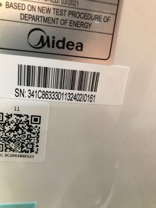 Photo 1 of Midea MAP10S1CWT 3-in-1 Portable Air Conditioner, Dehumidifier, Fan, for Rooms up to 200 Sq Ft Enabled, 10,000 BTU DOE (5,800 BTU SACC) Control with R
