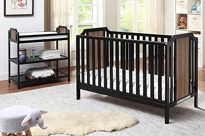 Photo 1 of **MISSING HARDWARE**Suite Bebe Brees Convertible Island Crib in Black and Vintage Walnut
