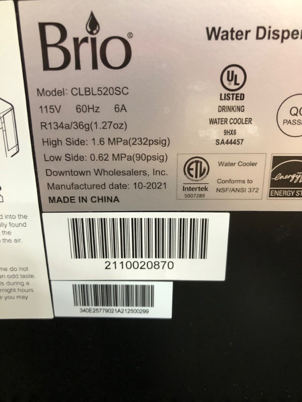 Photo 5 of Brio Self Cleaning Bottom Loading Water Cooler Water Dispenser – Limited Edition - 3 Temperature Settings - Hot, Cold and Room-Temp Water - UL, Energy Star Approved
