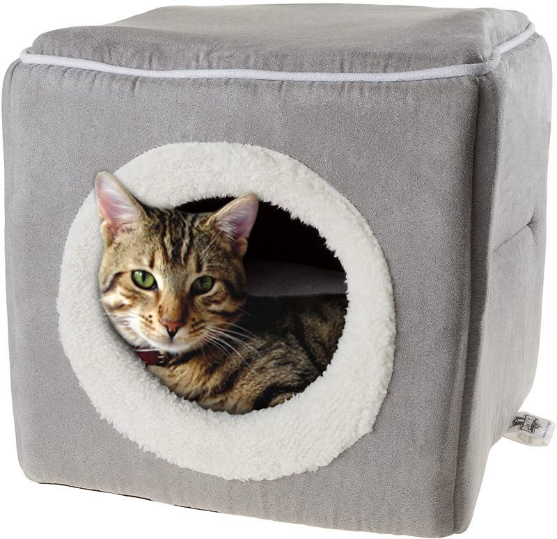 Photo 1 of **SIMILAR TO IMAGE** PETMAKER Cave Pet Bed Collection - Soft Indoor Enclosed Covered Cavern/House for Cats, Kittens, and Small Pets with Removable Cushion Pad
