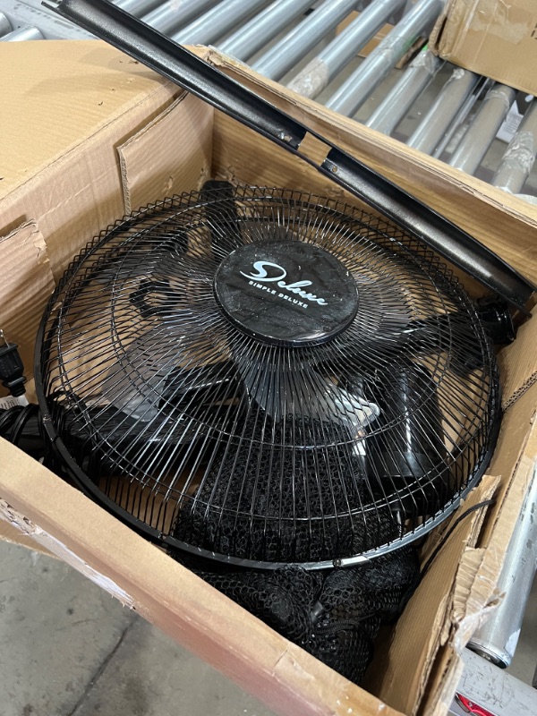 Photo 1 of **missing hardware**Simple Deluxe Oscillating 16? 3 Adjustable Speed Pedestal Stand Fan with Fan Dust Cover for Indoor, Bedroom, Living Room, Home Office & College Dorm Use, 16 Inch, Black
