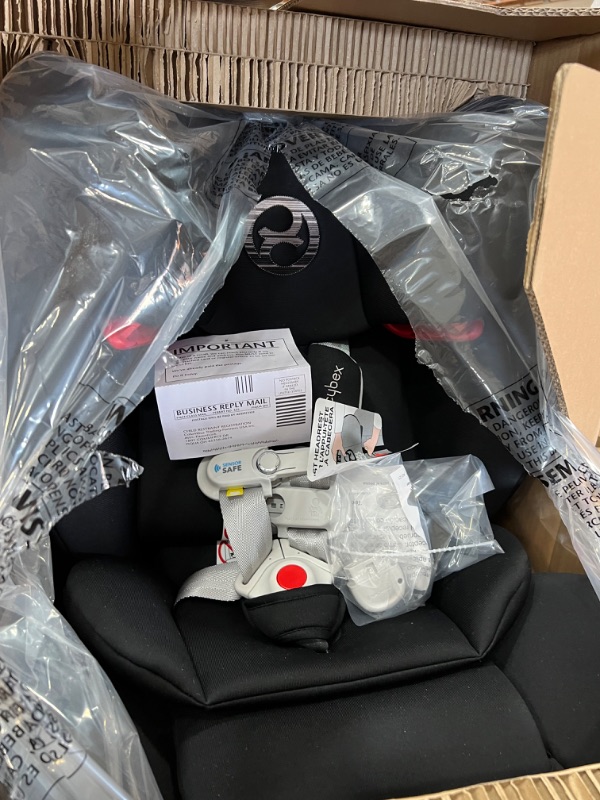 Photo 3 of CYBEX Eternis S with SensorSafe, Convertible Car Seat for Birth Through 120 Pounds, Up to 10 Years of Use, Chest Clip Syncs with Phone for Safety Alerts, Toddler & Infant Car Seat, Lavastone Black
