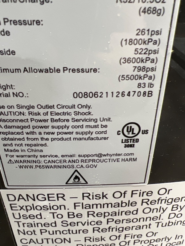 Photo 9 of Whynter ARC-14S 13000 WATTS Dual Hose Portable Air Conditioner, Dehumidifier, Fan with Activated Carbon Filter in Platinum and Black plus Storage bag
